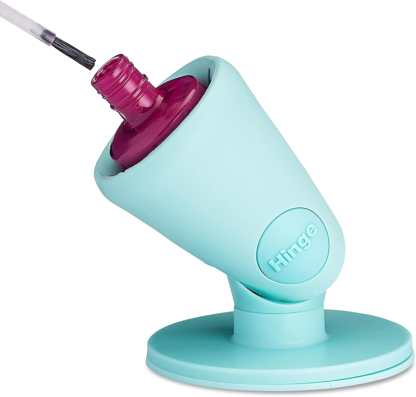 tweexy Hinge Untippable Nail Polish Bottle Holder | Anti-Spill Nail Polish Holder Stand, Tilted, IntelliStick Airlock Suction | Fingernail Painting, Nail Art Tools | Nail Polish Accessories (Zen Green)
