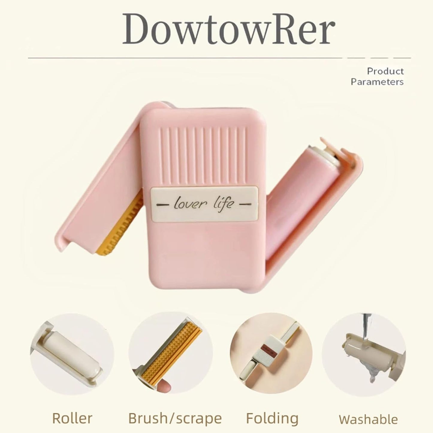 Mini Lint Roller Reusable Travel Lint Rollers for Clothes Portable Lint Remover for Pet Hair Purse Dust Fuzz Washable Sticky Small Size Compact 1.9''×1''×2.9''(Pink)