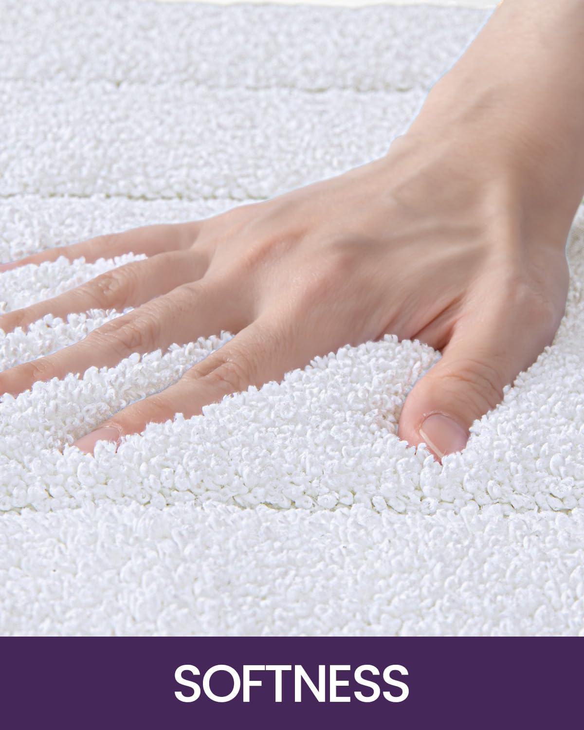 DEXI Bathroom Rug Set 2 Piece 32x20, Non Slip Washable Bath Mat for Shower Floor, Absorbent Soft Bathmat with Rubber Backing, Quick Dry Microfiber Carpet, White