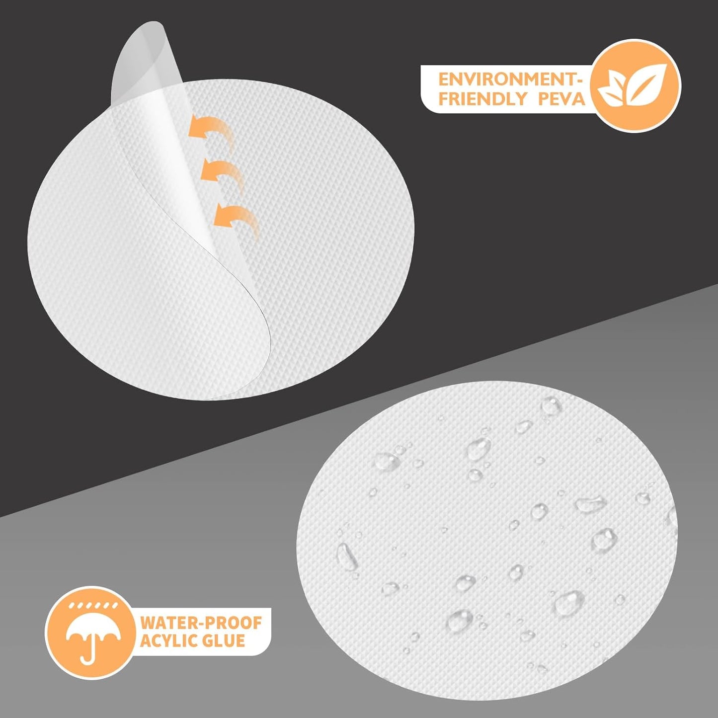 Non Slip Bathtub Stickers, 24 PCS Shower Stickers for Safety Bathroom Tubs, Bathtub Non Slip Stickers and Adhesive Decals Scraper for Bath Tub, Shower Floor, Stairs, Ladders(Round Shape, White)