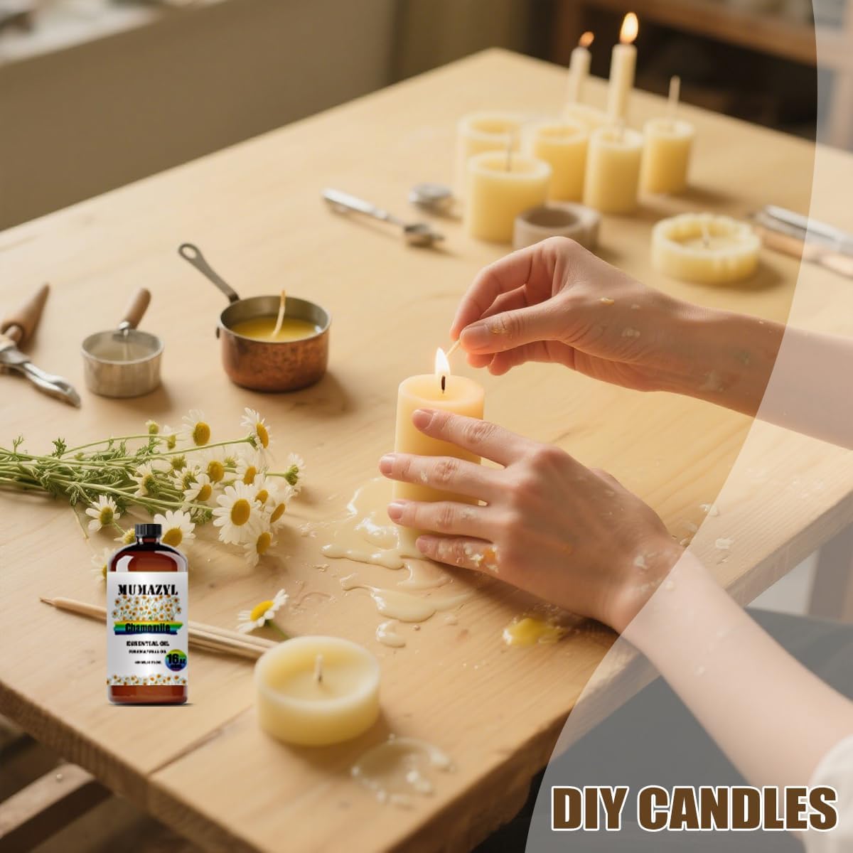 Chamomile Essential Oil, Chamomile Oil 16 Fl Oz 480ML for Diffuser Humidifier Yoga Cleaning DIY Candle Soap Making Essential Oils