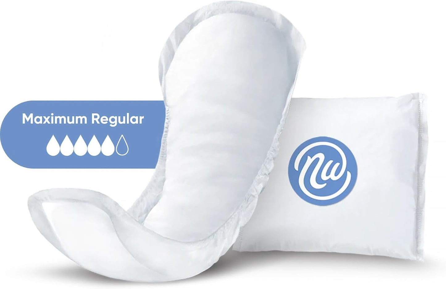 Nexwear Incontinence Pads for Women, Skin-Safe Design, Maximum Absorbency Bladder Control Pads for Leaks, Disposable, Discreet, Individually Wrapped, 12 in, 30 Count, 1 Pack