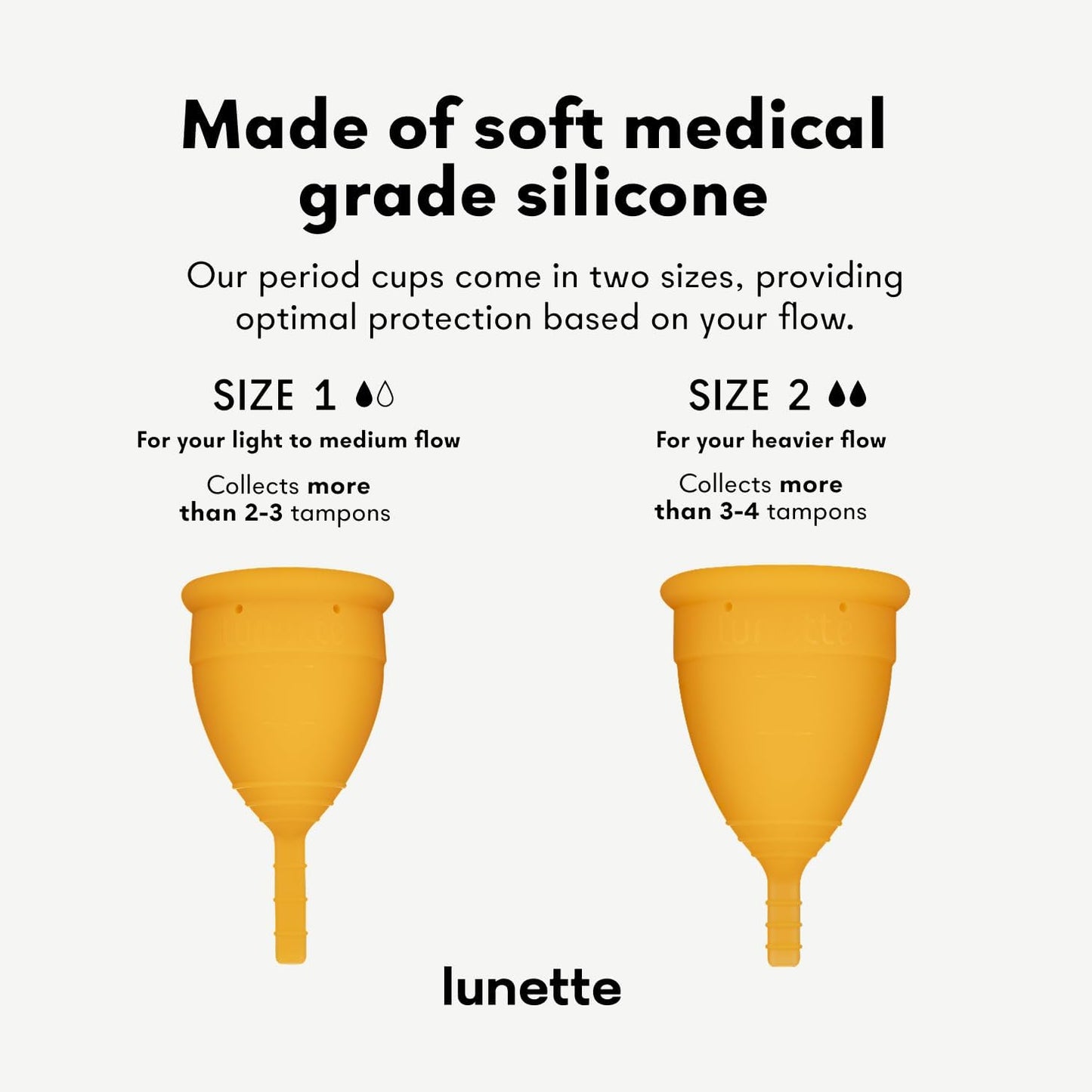Lunette Menstrual Cup – Best Reusable Period Cup – Wear for 12 Hours and Reuse up to 10 Years, Orange Size 2 for Moderate to Heavy Flow