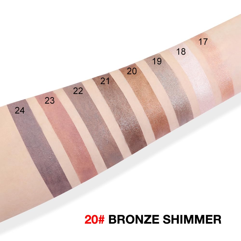 evpct Bronze Shimmer Cream Eye Shadow Brightener Sticks Set for Eyes, Bronze Shimmery Matte Pencil Eye shadow Applicator Stick Pen Palette Makeup Waterproof sombras en crema para ojos 20#