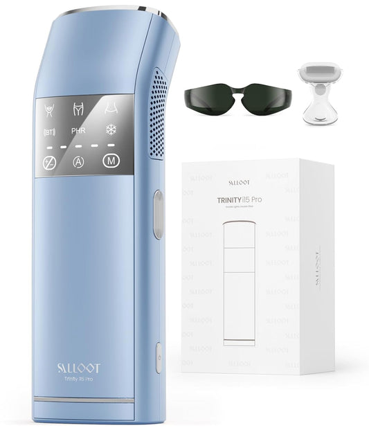 IPL Laser Hair Removal for Women and Men, 2 Lights, 2℃, 16.6 cm² Sapphire Ice Cooling for Sensitive Skin, 4-Pulse Mode for Ingrown Hair, Bikini, Face, Body Permanent Epilator Home Hair Removal Device