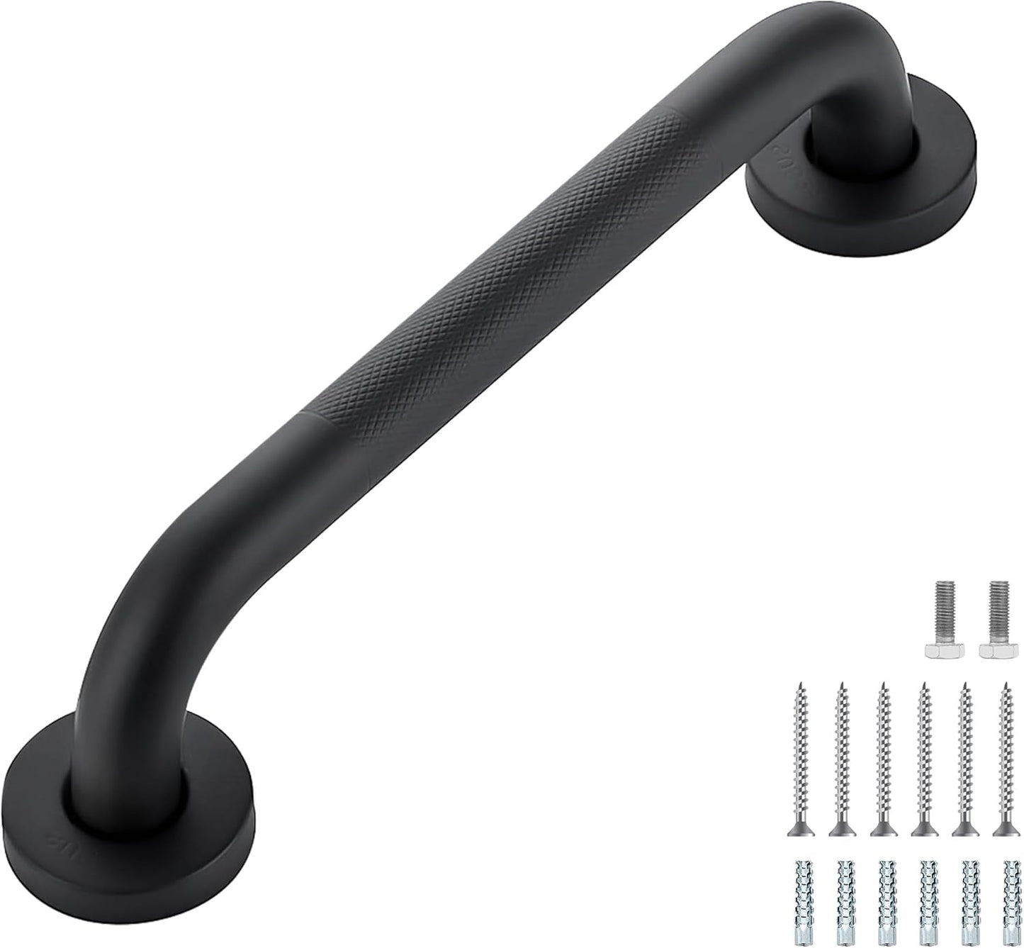 Grab Bars for Shower, 1 Pack 12-Inch Anti Slip Shower Handles for Elderly, Safety Shower Grab Bar, Stainless Steel Handicap Grab Bars for Bathroom (Black 1" Diameter)