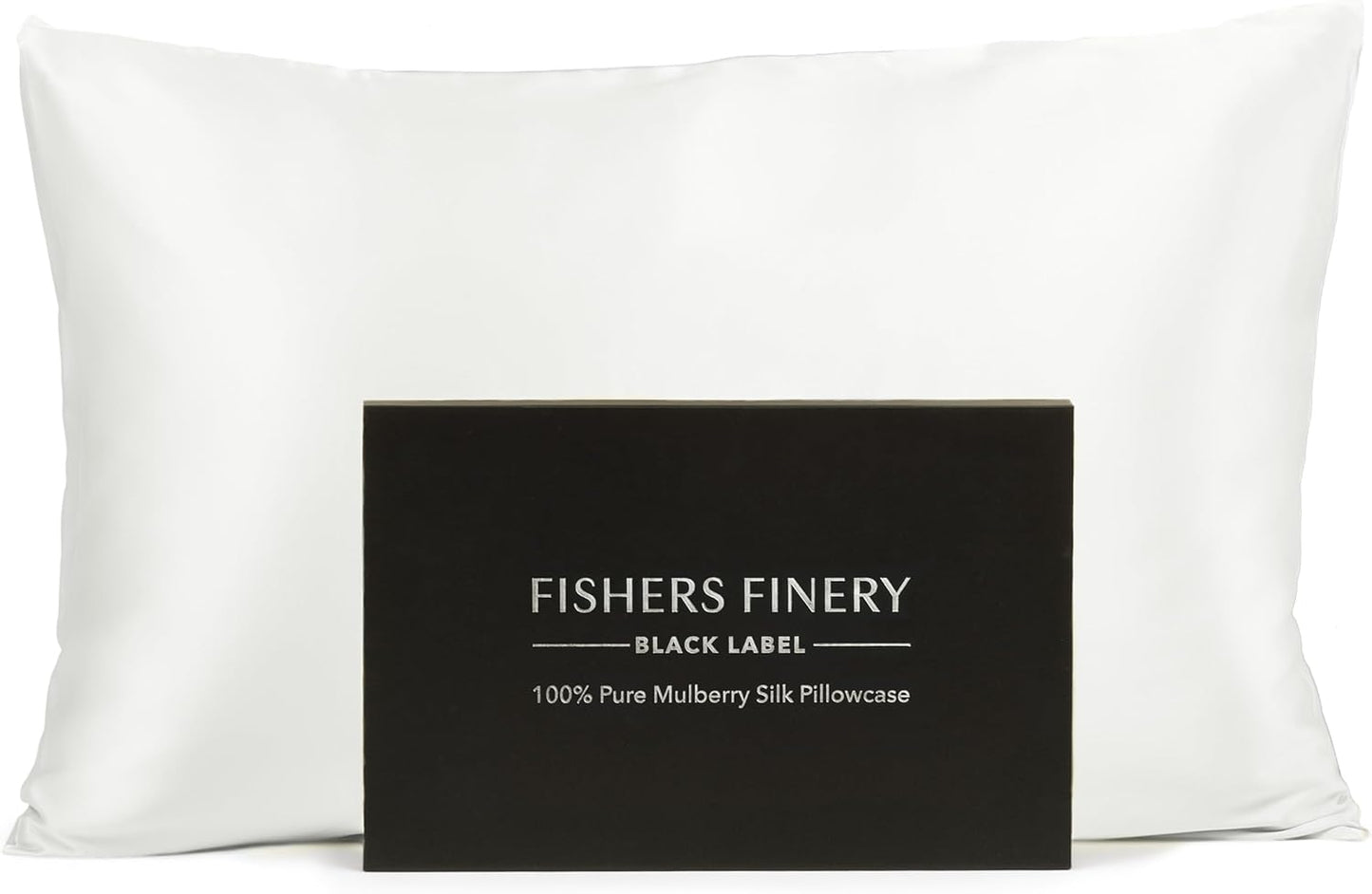 Fishers Finery 30mm 100% Pure Mulberry Silk Pillowcase, Quality Tested (White, King)