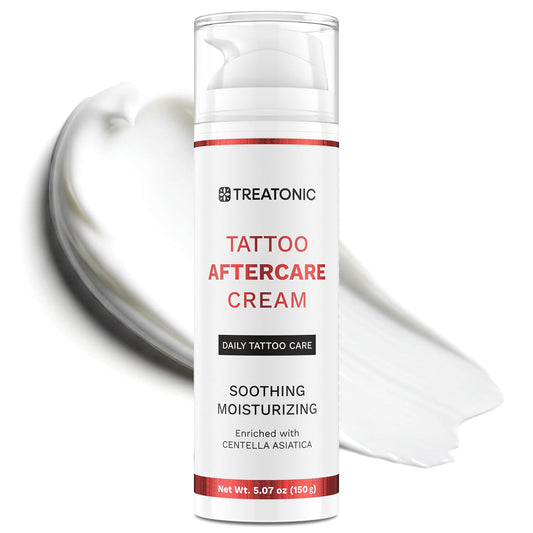 Tattoo Aftercare Cream for Soothing & Moisturizing: Healing & Soothing Aftercare Lotion for Microneedling, Microblading & Piercing - Tattoo Skin Care for New & Old Tattoos - 5 oz / 150ml