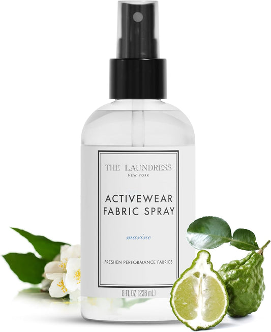 The Laundress Activewear Fabric Refresher Spray, 8 Oz, Marine Fragrance, Bright, Energetic, Odor Freshener for Performance Gear, Towels, Tote Bags, Sneakers & Yoga Mats, 48 Hours* Fragrance