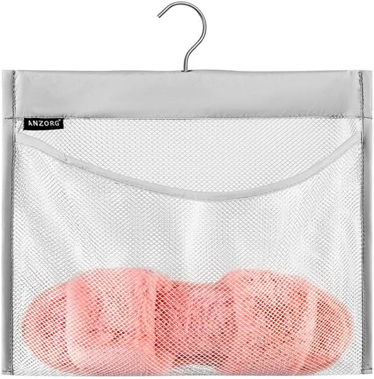 Mesh Shower Organizer Hanging Caddy Quick Dry Bathroom Storage for Toiletry Accessories with Rotating Hanger (1 Pocket)