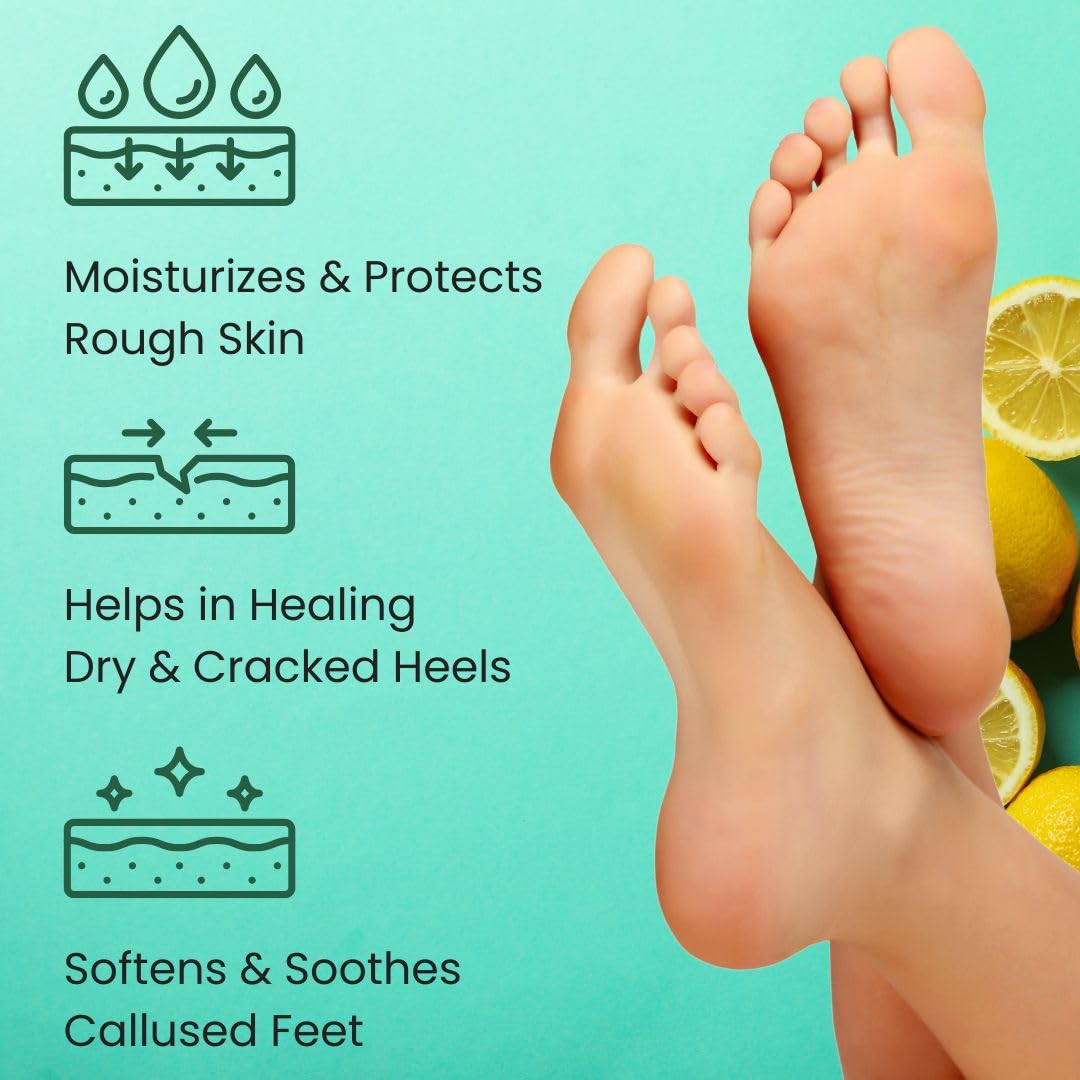 MONA Natural Foot Balm for Dry Cracked Feet & Heels | Moisturizing Foot Cream for Athletes | Callous Repair & Foot Odor Treatment (Eucalyptus & Lemon, 2.0 Oz (Pack of 1))