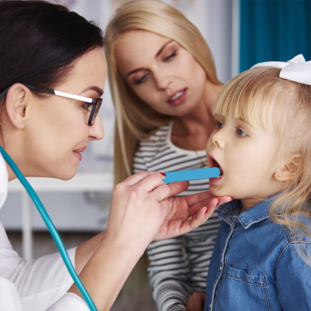 generic 25pcs Tongue Depressors Tongue Stir Sticks, Reusable Applicator Sticks Stirring Stick Tool for Laboratory, Makeup Scraper, Blue