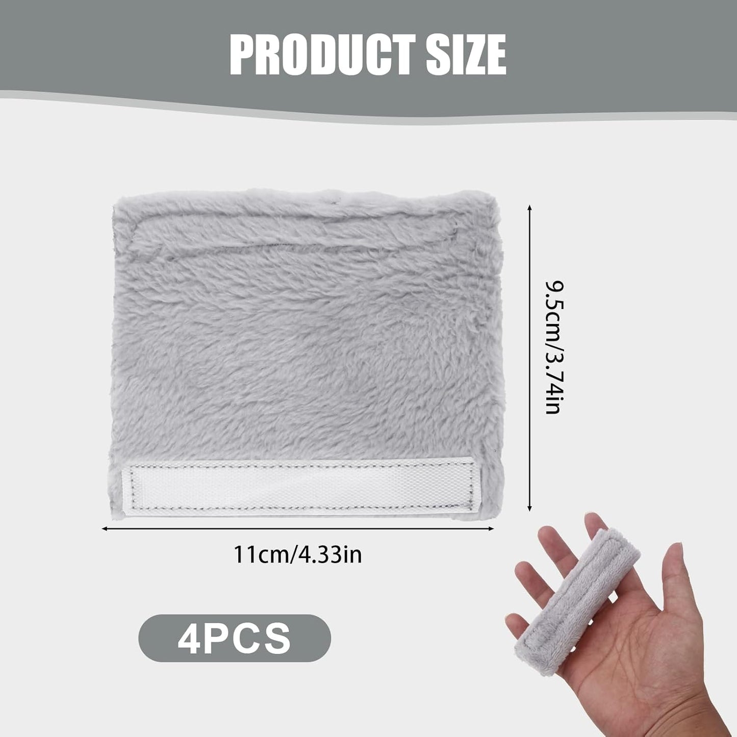 4 Pack Strap Covers Breathable Strap Cushions Work for Most Headgear Straps Can Reduce The Tracks On The Face Made of Soft Fabric Face Pads (Light Grey)