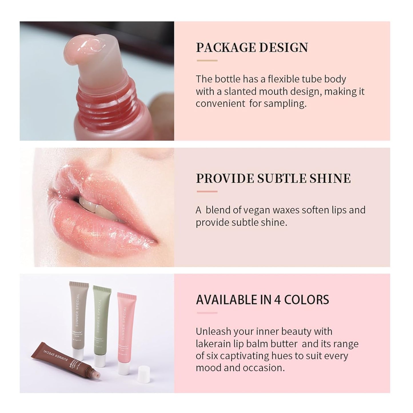 Summer Special Lip Butter Balm - Ultra-Hydrating, Nourishing Lip Care with Natural Ingredients, Shea Butter & Olive Butter, Soothes & Softens Dry Lips (#4 Cake (glitter), 0.5 Fl Oz (Pack of 1))