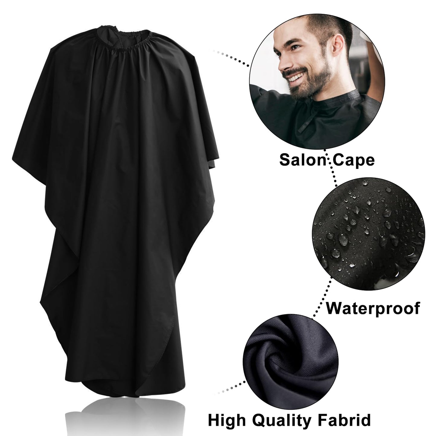 Sirabe 10 PCS Hair Cutting Scissors Set, Professional Haircut Scissors Kit with Cutting Scissors, Thinning Shears, Comb, Cape, Clips, Black Hairdressing Texturizing Shears Set for Barber, Salon, Home