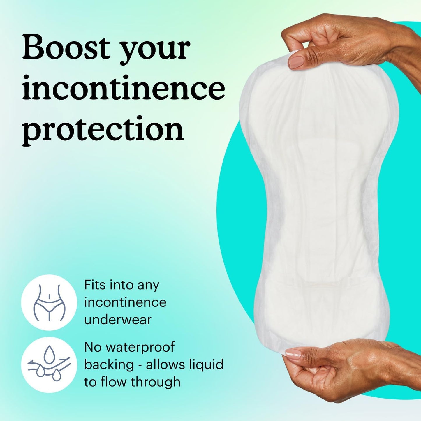 Because Premium Incontinence Booster Pads for Men and Women, Adds Extra Absorbency to Adult Diapers, Super Soft, Adhesive Strip Backing, Unisex, 22 Count