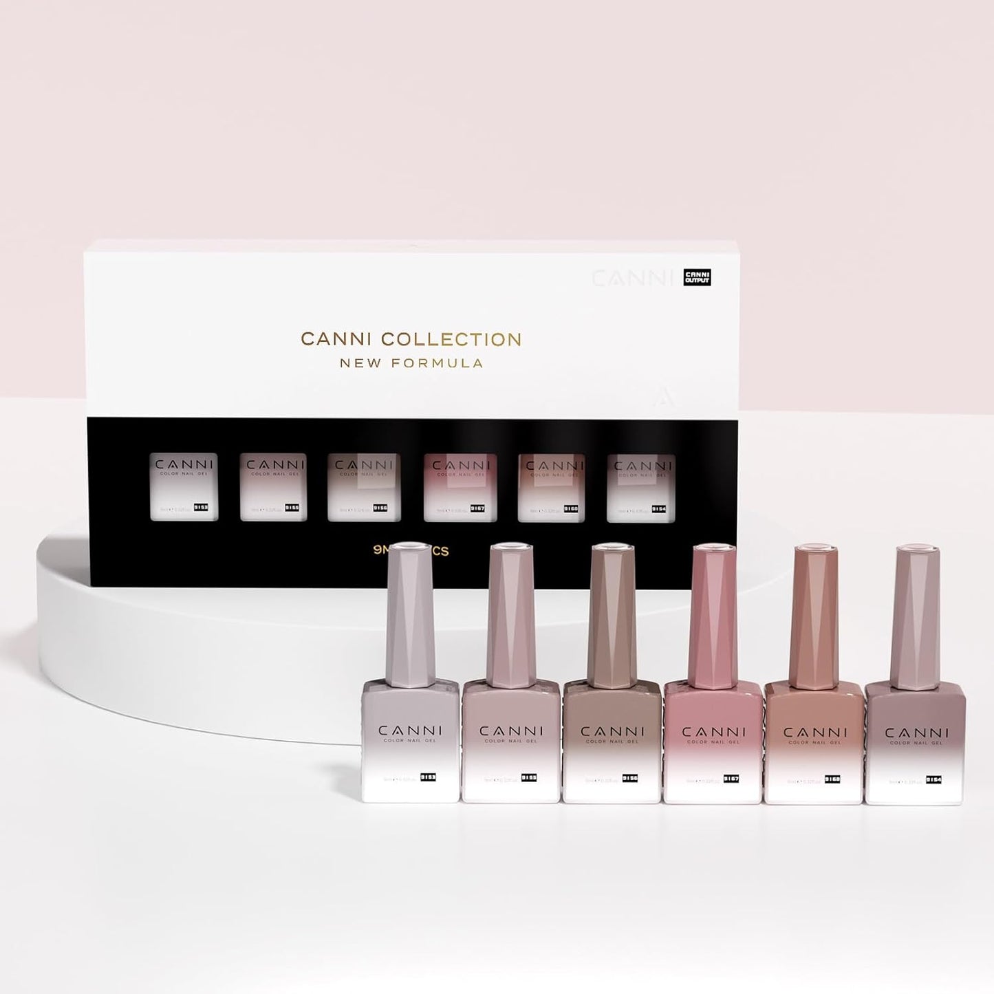 CANNI Jelly Nude Gel Nail Polish Set- 6 Pcs 9 Ml Neutral Transparent Jelly Pink Colors Gel Polish Kit, Soak Off LED Nail Gel Manicure Kit DIY at Home Salon Gifts
