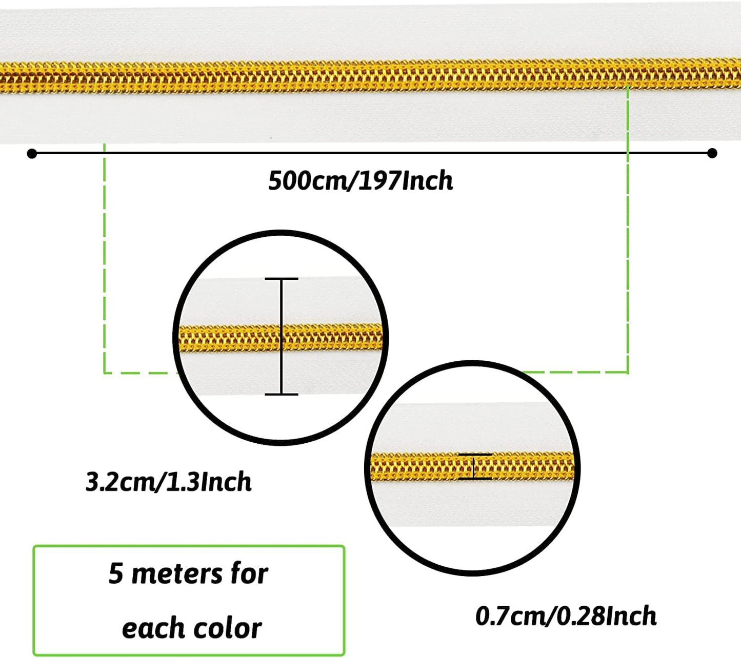 DOITEM 16.5 Yards 3 Pieces Sewing Zippers #5 Nylon Coil Zippers Assorted Zipper for Sewing with 30 Zipper Sliders for DIY Tailor Sewing Crafts Supplies, White