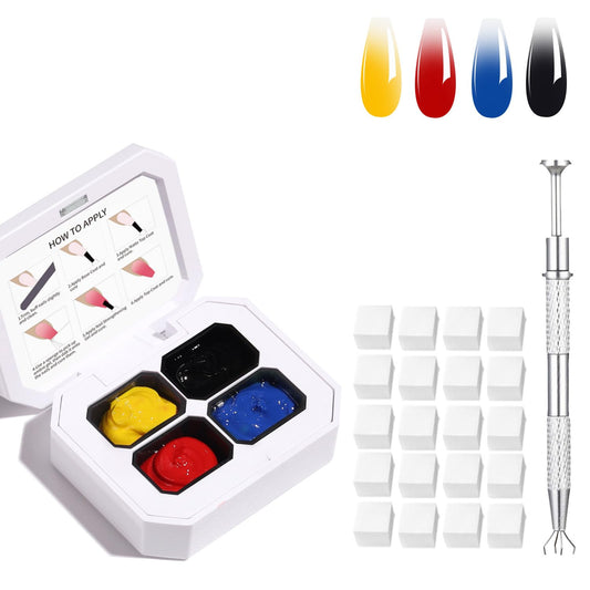 4 Colors Set Ombre Gel Nail Polish,Gradient Painting Gel for Nail Art DIY can be Painted,Flower Painted,Pulled Embellished in Salon or Home Use(OMBER9)