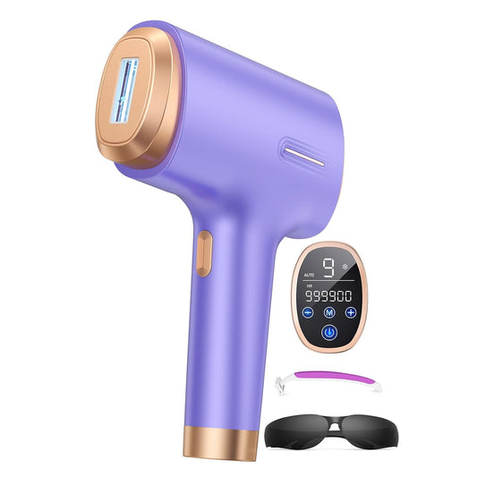 Laser Hair Removal for Women & Men, 45°F Ice-Cooling Contact, Safe & Virtually Painless Alternative to Salon IPL Hair Removal Device, Long-Lasting Hair Removal from Home