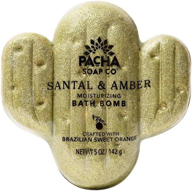 Pacha SOAP Bath Bomb 3 Pack, Nourishing, Moisturizing, Santal & Amber, Clean Ingredients & Handcrafted in The USA, 5 oz Each