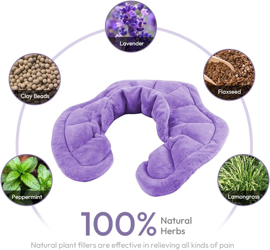 Microwavable Heated Neck Wrap Warmer and Shoulder Heating Pad Microwave, Weighted Microwave Heating Pad for Neck and Shoulders Hot and Cold Compress