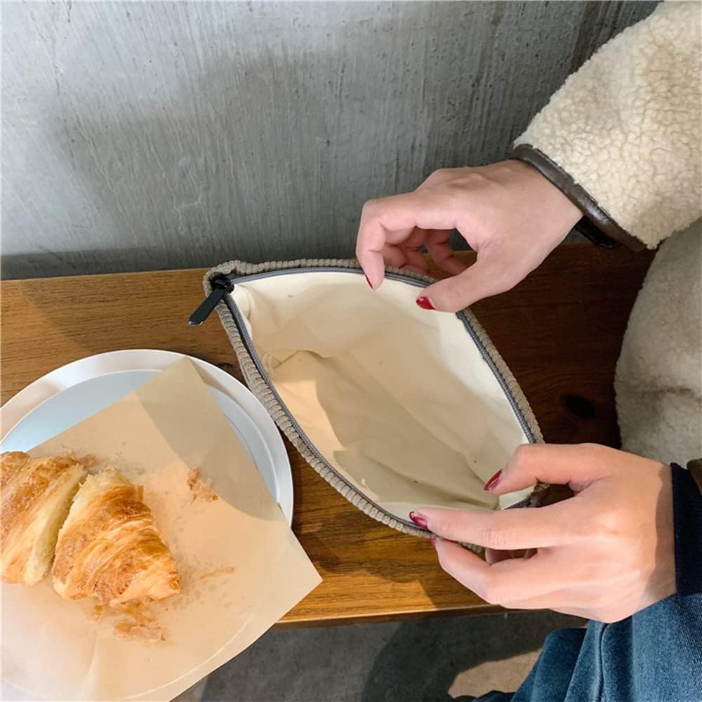 Cosmetic Bags for Women - Corduroy Cosmetic Bag Aesthetic Women Handbags Purses Smile Dots Makeup Organizer Storage Makeup Bag Girls Case Bags (A-Beige)