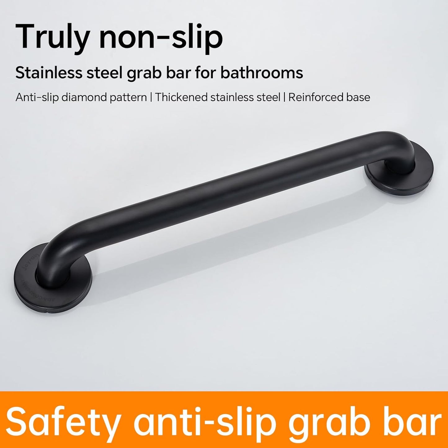 Joyrain 16-inch Bathroom Safety Grab Bar - 500lb Weight Capacity ADA Certified Anti-Slip Handle for Shower/Tub/Toilet, Elderly & Disabled Assist (Matte Black, 12 inch)