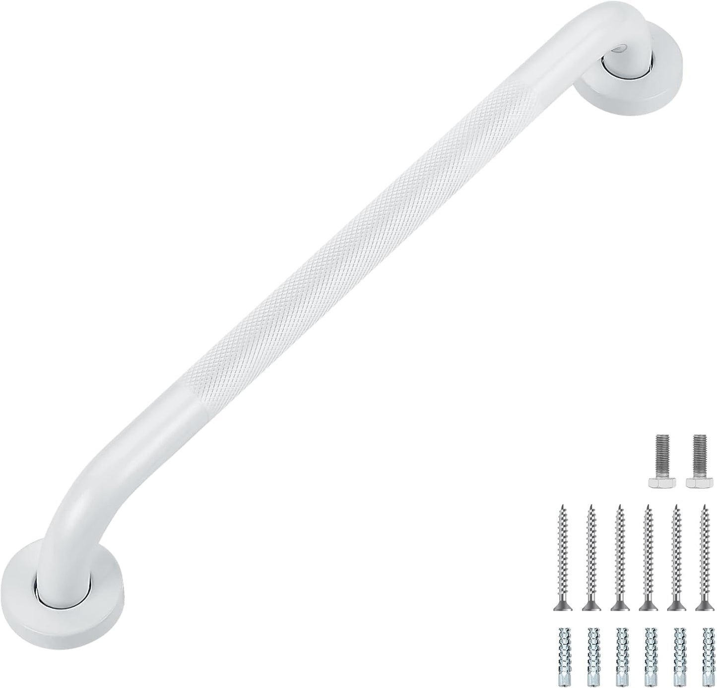 Grab Bars for Shower, 2 Pack 18-Inch Anti Slip Shower Handles for Elderly, Safety Shower Grab Bar, Stainless Steel Handicap Grab Bars for Bathroom (White 1" Diameter)