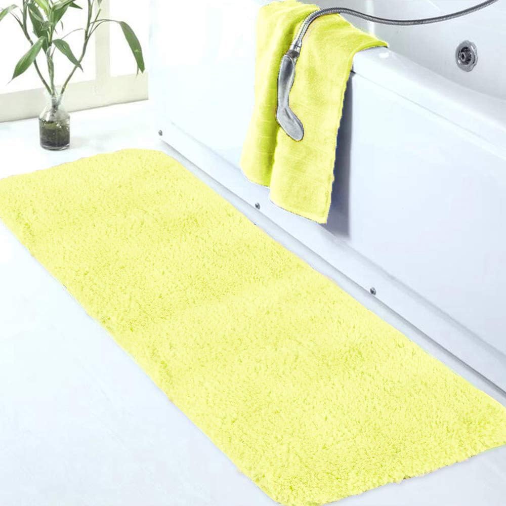 Walensee Large Bathroom Rug (24 x 36, Yellow) Extra Soft and Absorbent Shaggy Bathr Rug Machine Washable Microfiber Bath Mat Non Slip Bath Mat, Luxury Bathroom Floor Mats