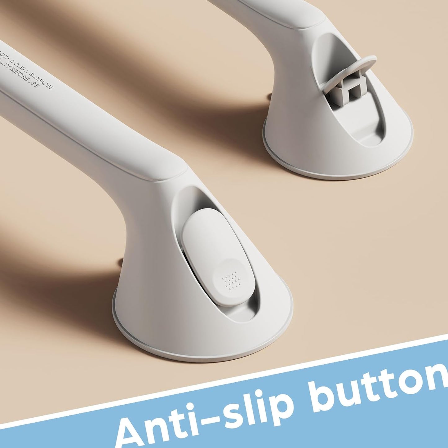 2 Pack 16 Inch Grab Bars for Bathtubs and Showers for Seniors, Heavy Duty Shower Handle for Elderly, Suction Cup Removable Handrails Handicap Bath Grip Bathroom Safety Grips （White）