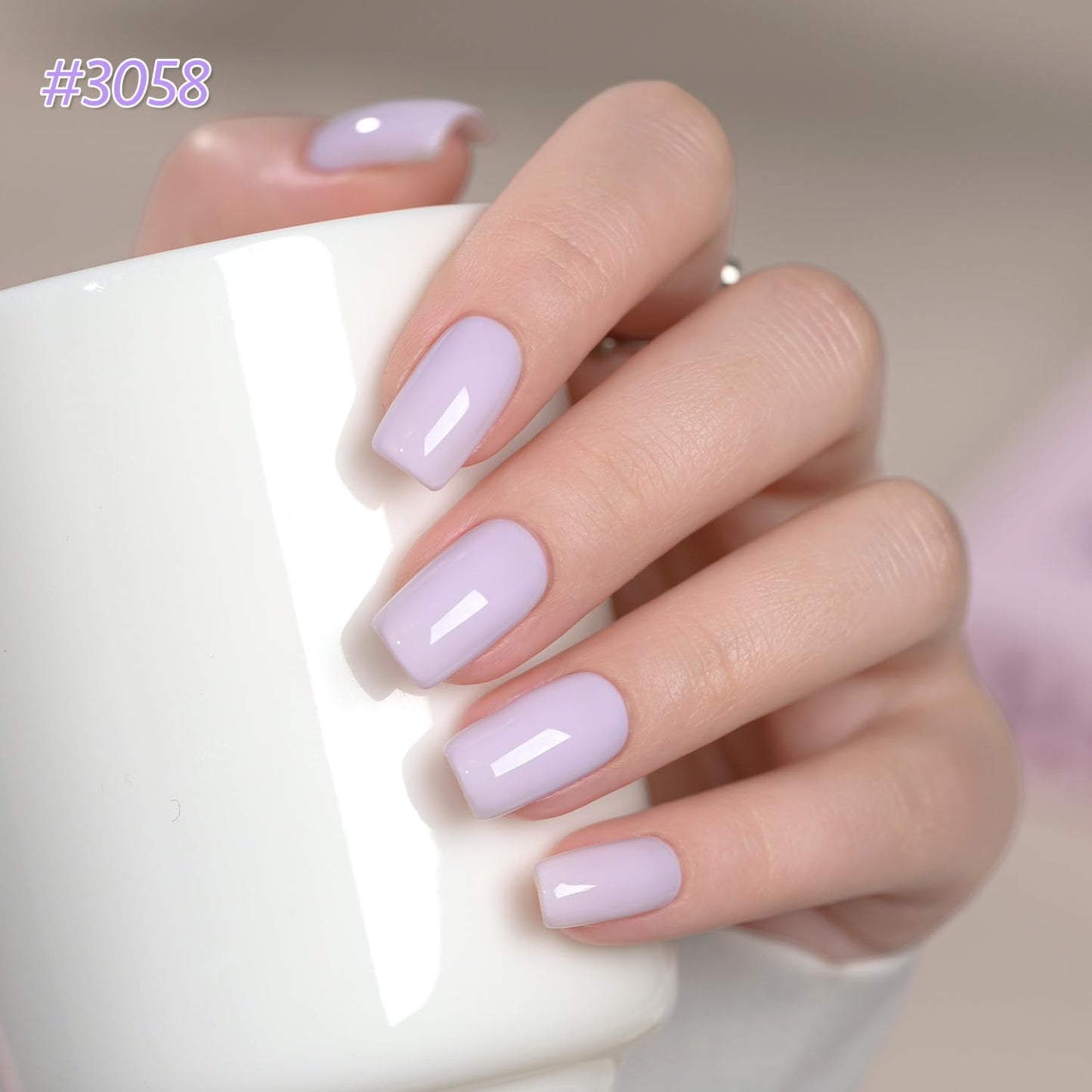 GAOY Gel Nail Polish Set including BabyBlue, Periwinkle Pastel Purple, Dusty Pink White Yellow for Manicure and Nail Art DIY at Home or Salon