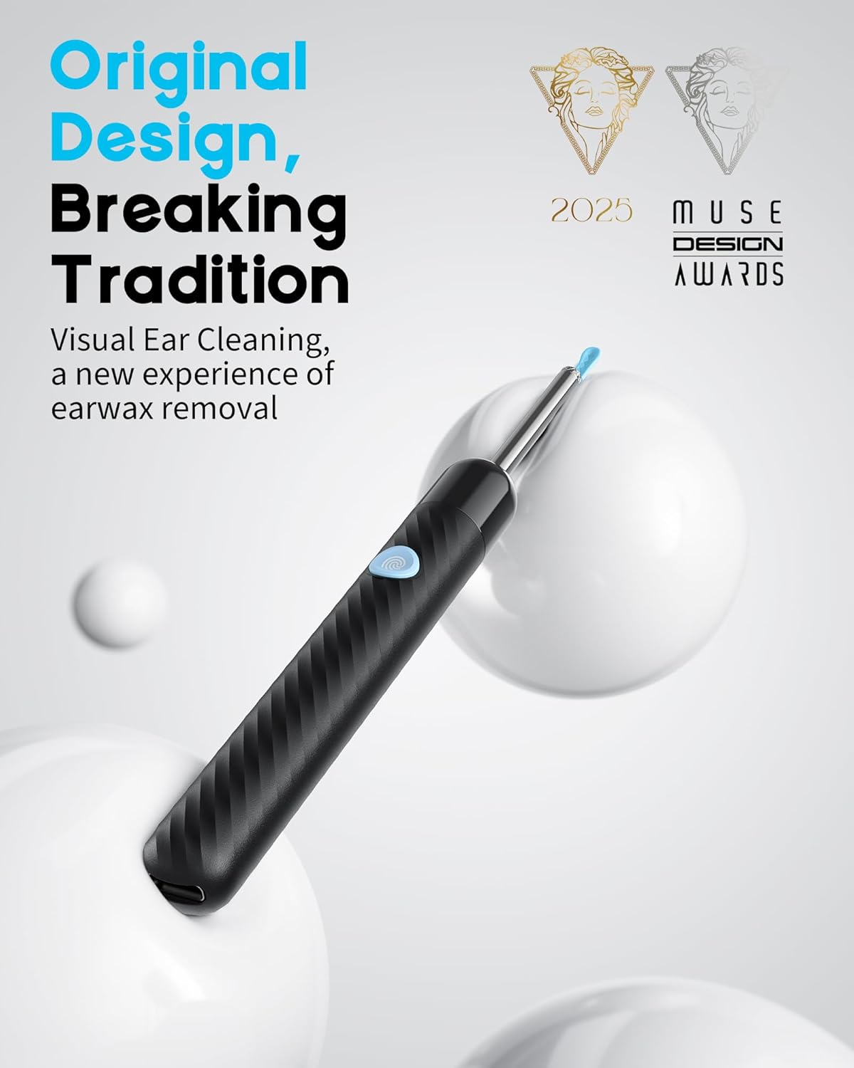 Loyker X6 Ear Wax Removal Tool Camera, Ear Cleaner with Camera, FSA - HSA Store Eligible, 1080P Ear Camera with 6LED Light for Ear/Nose/Throat/Tonsil Stone Examination, Black