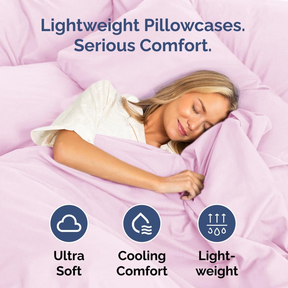 King Pillow Cases Set of 2 - Ultra Soft Hotel Quality Pillowcase Covers - Comfy, Cozy, Cooling & Wrinkle Free - Shrink, Stain & Fade Resistant - Machine Washable Pillow Protectors - 2 Piece Set - Pink