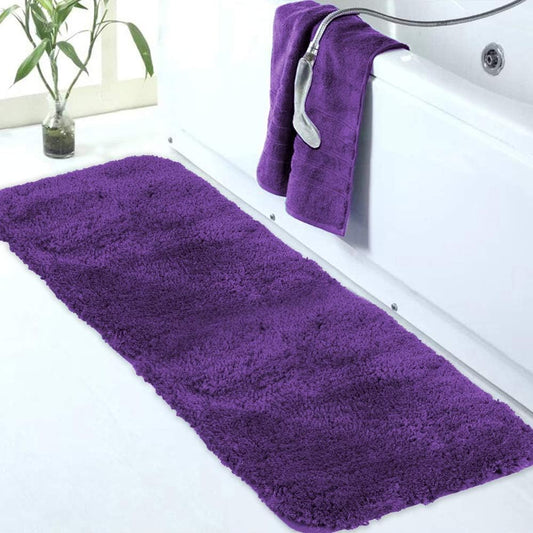 Walensee Large Bathroom Rug (24 x 72, Dark Purple) Extra Soft and Absorbent Shaggy Bath Mat Machine Washable Microfiber Non Slip Luxury Floor Mat