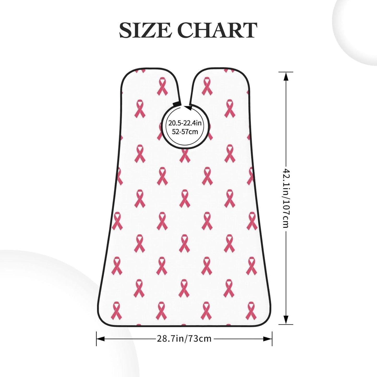 Waterproof Beard Grooming Bib, Pink Breast Cancer Ribbon Shave Bib, Non-Stick Hair Catcher for Shaving Trimming, Apron Essential for Men Dad