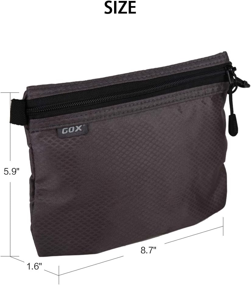 GOX Small Toiletry Bag for Men Bulk Cosmetic Bag Dopp Kit Carry On Zipper Pouch Organization Nylon Packing Sack Waterproof(Grey)