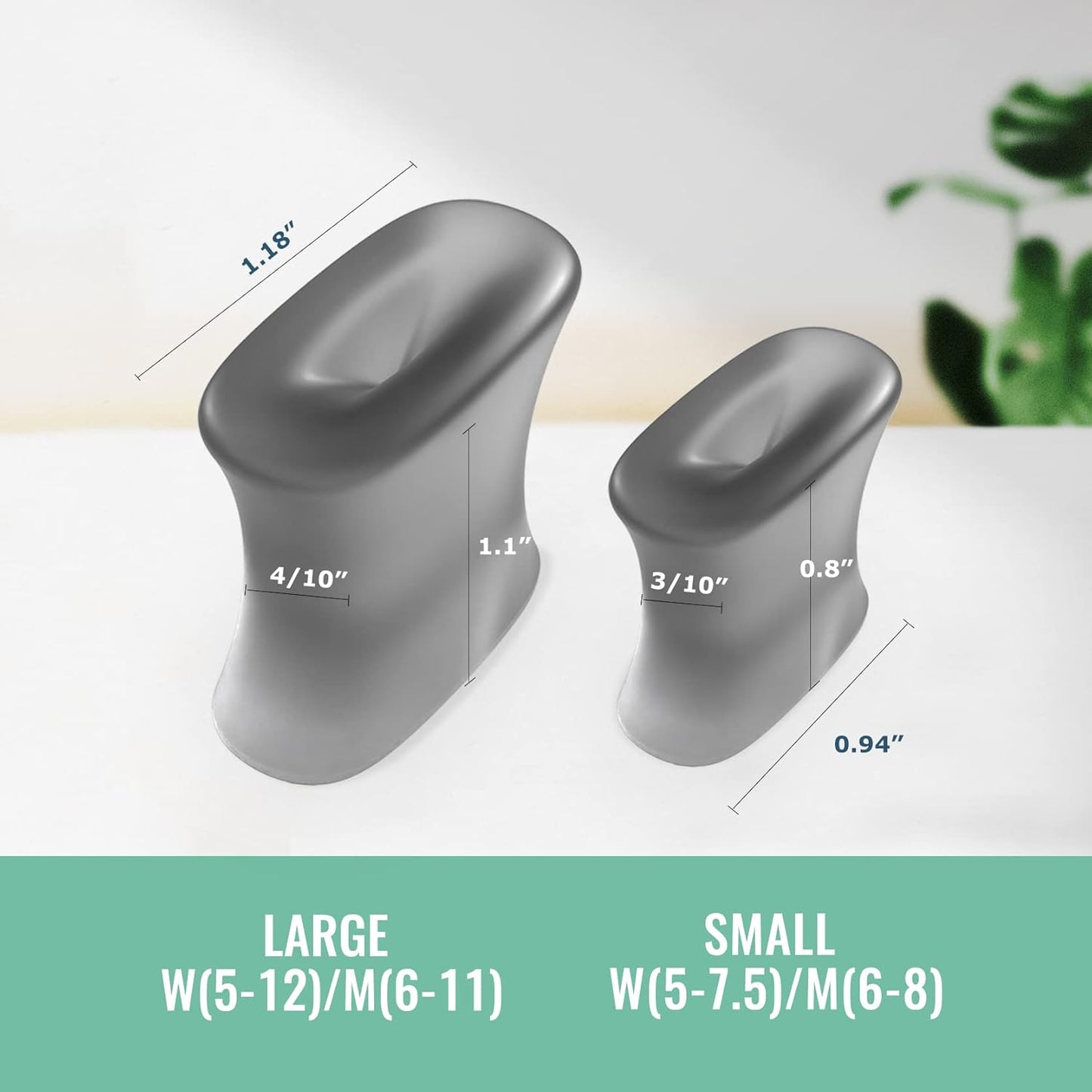 Welnove 12-Pack Gel Toe Separators – Bunion Pads – Toe Spacers for Straightening Overlapping Toes for Men and Women - Transparent Black