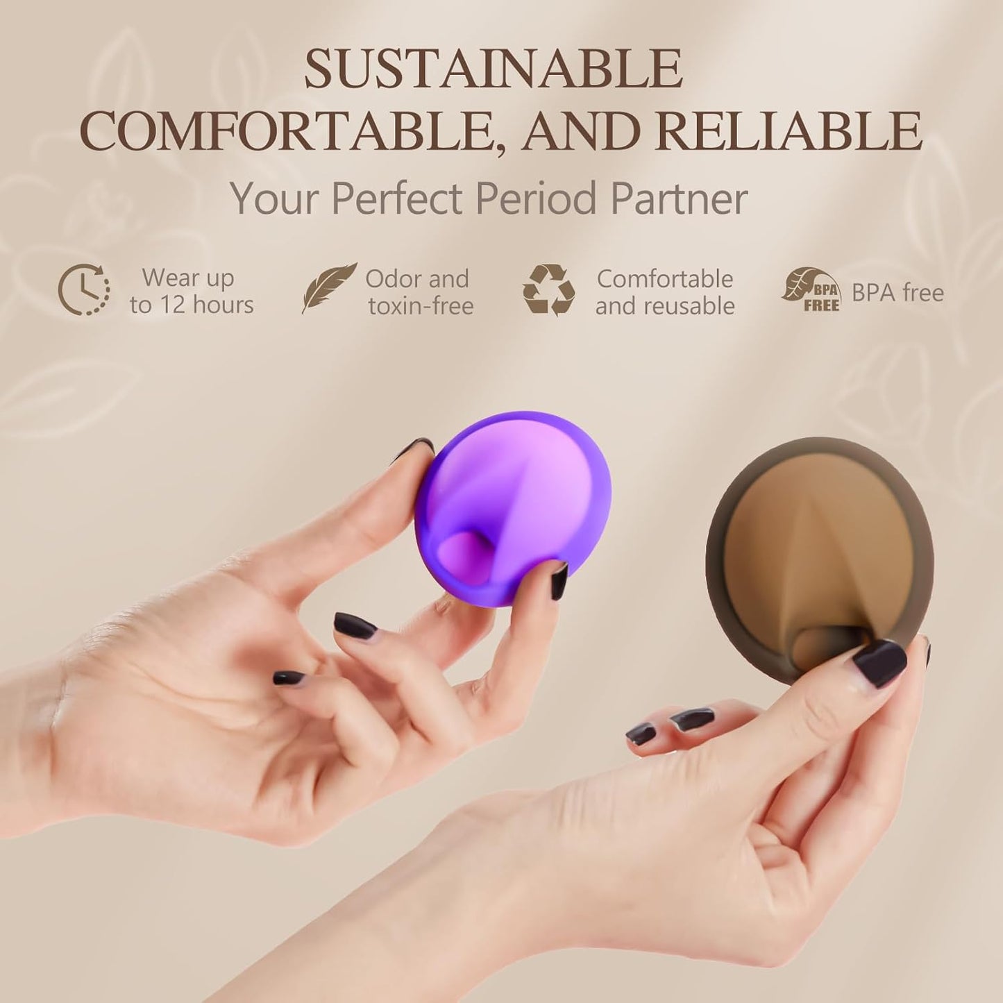 Reusable Menstrual Disc - Soft & Comfortable, Leakproof Menstrual Cup Alternative - Set of 2 (Large & Small Sizes)