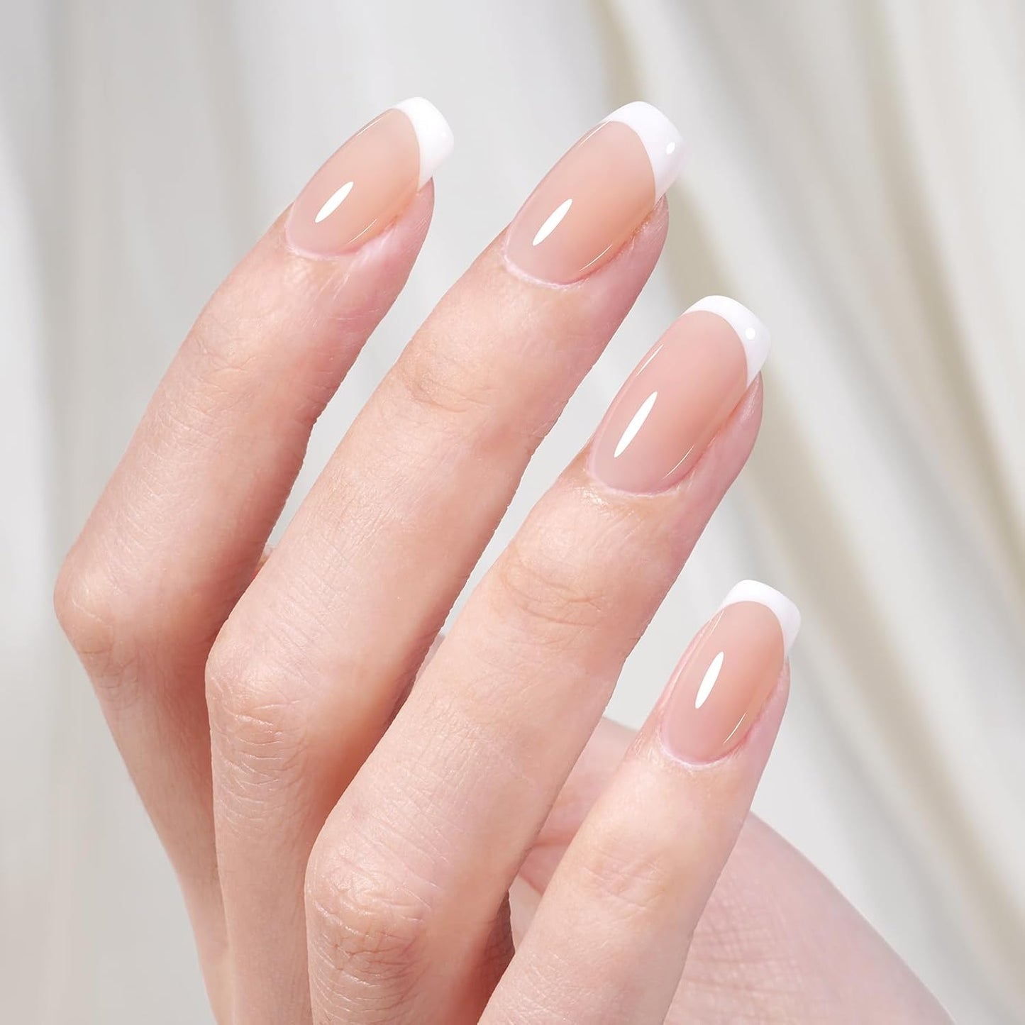 AILLSA Nude Gel Polish Natural Color Jelly Gel Nail Polish Light Milky Translucent Soak Off U V Gel Polish Neutral Nail Gel Polish for French Manicure Nail Art DIY at Home 0.51 Oz GB53