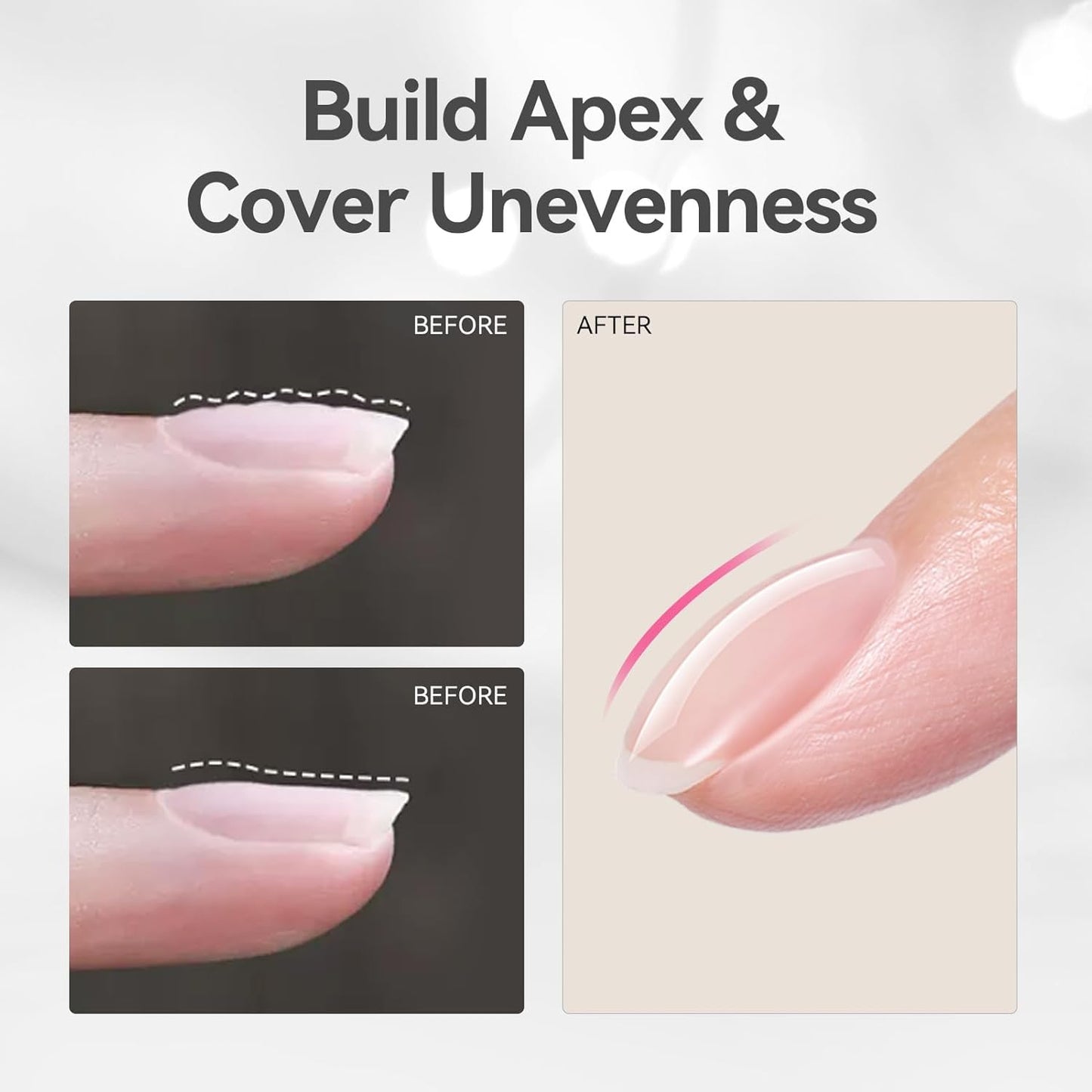 BORN PRETTY Builder Gel for Nails,8-in-1 Clear Builder Nail Gel for Nail Apex and Gel Extension Strengthener,Nail GLue Gel Hard Gel Base Rhinestone Nail Glue Gel in a Bottle 15ml