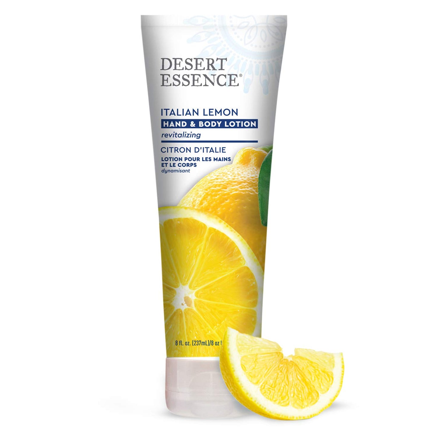 Desert Essence Italian Lemon Hand & Body Lotion - 8 Fl Ounce - Energizing - Shea Butter - Coconut & Jojoba Oil - Hydrate & Soften Skin - Refreshing - Aloe Vera