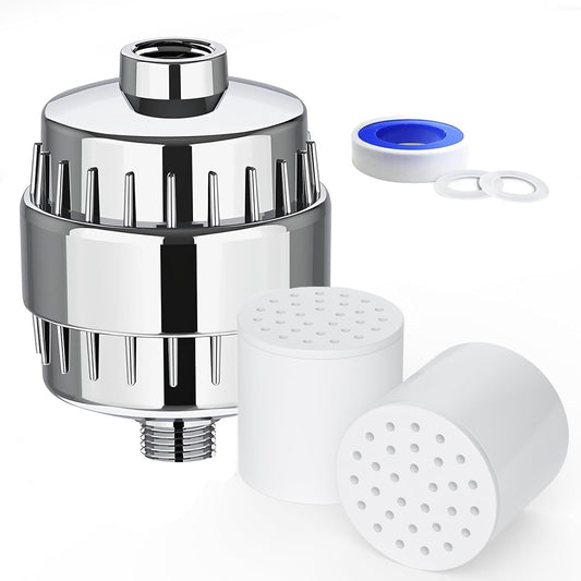 Shower Filter, 20 Stage Replacement Filter Cartridge Hard Water Shower Head Filters, Removes Sediment, Heavy Metals, Iron Other Sediments, Optimizes Water Quality