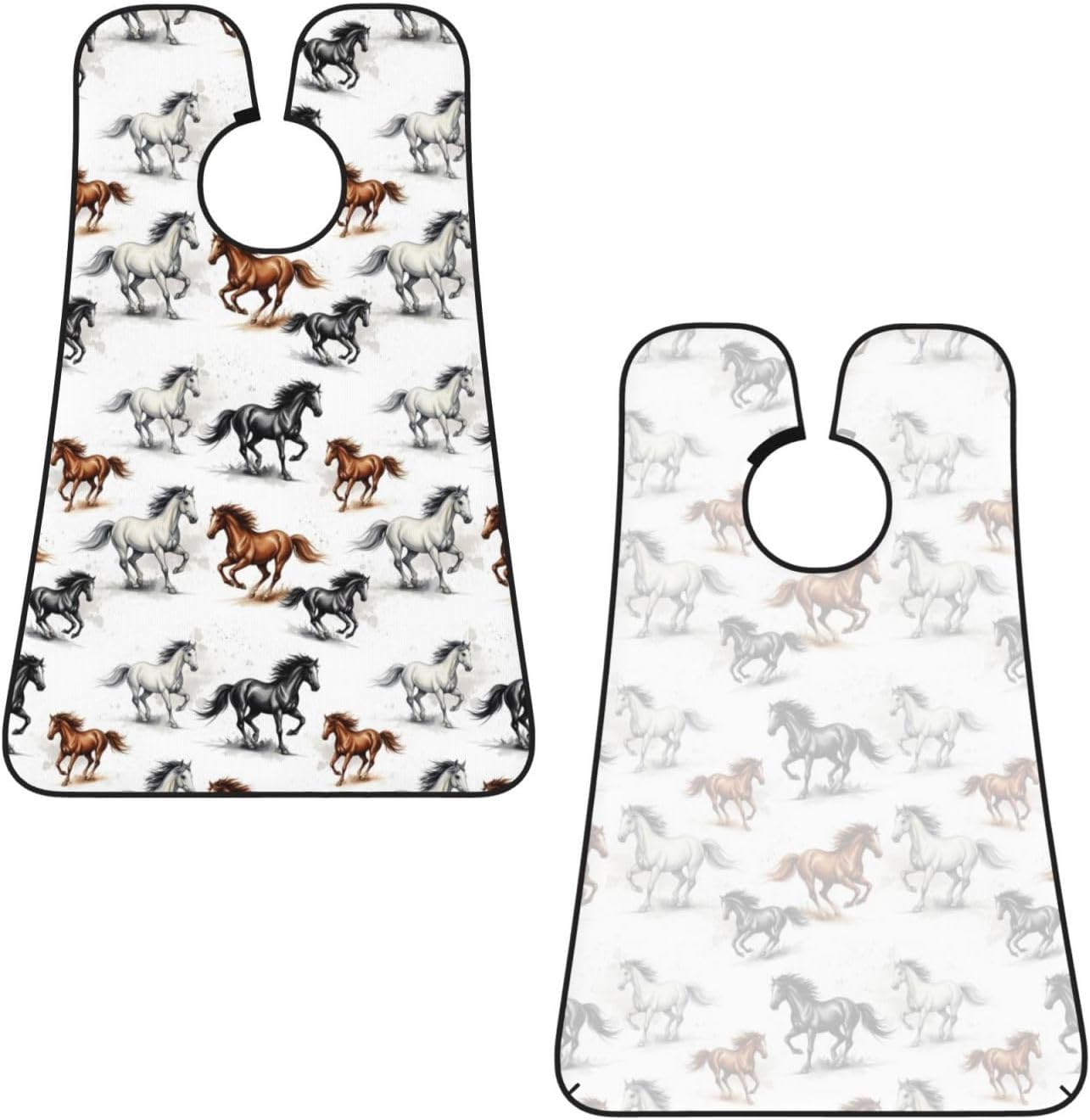 Beard Grooming Cape, Waterproof Hair Catcher for Shaving Trimming, Non-Stick Bib Apron Gifts for Dad Men, Watercolor Wild Horses Shave Bib