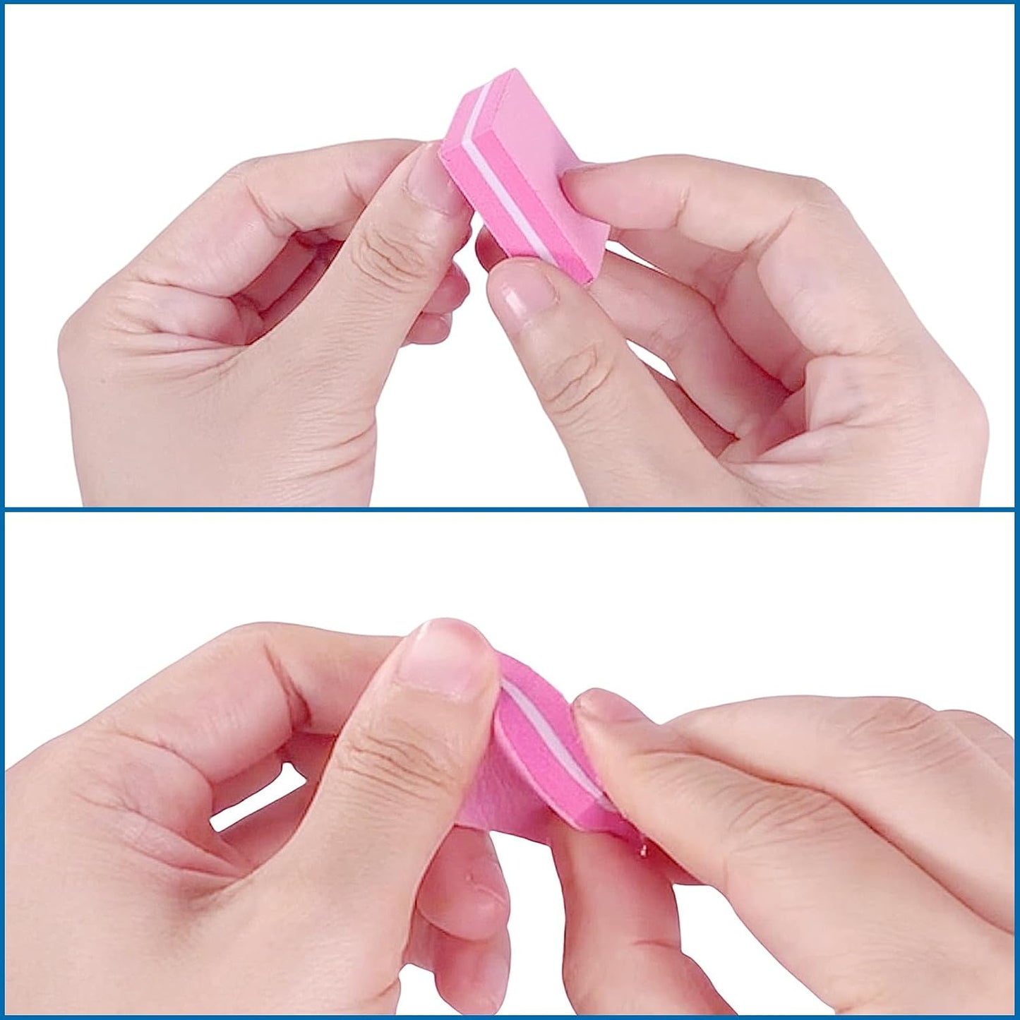 180/240 Grit Nail Buffers (100 Pack), Mini Buffer Block Nail File for Acrylic Nails and Natural Nails, Professional Nail Buffer Block Bulk Buffing Blocks for Nail Buff Manicure File Blocks Set Pink