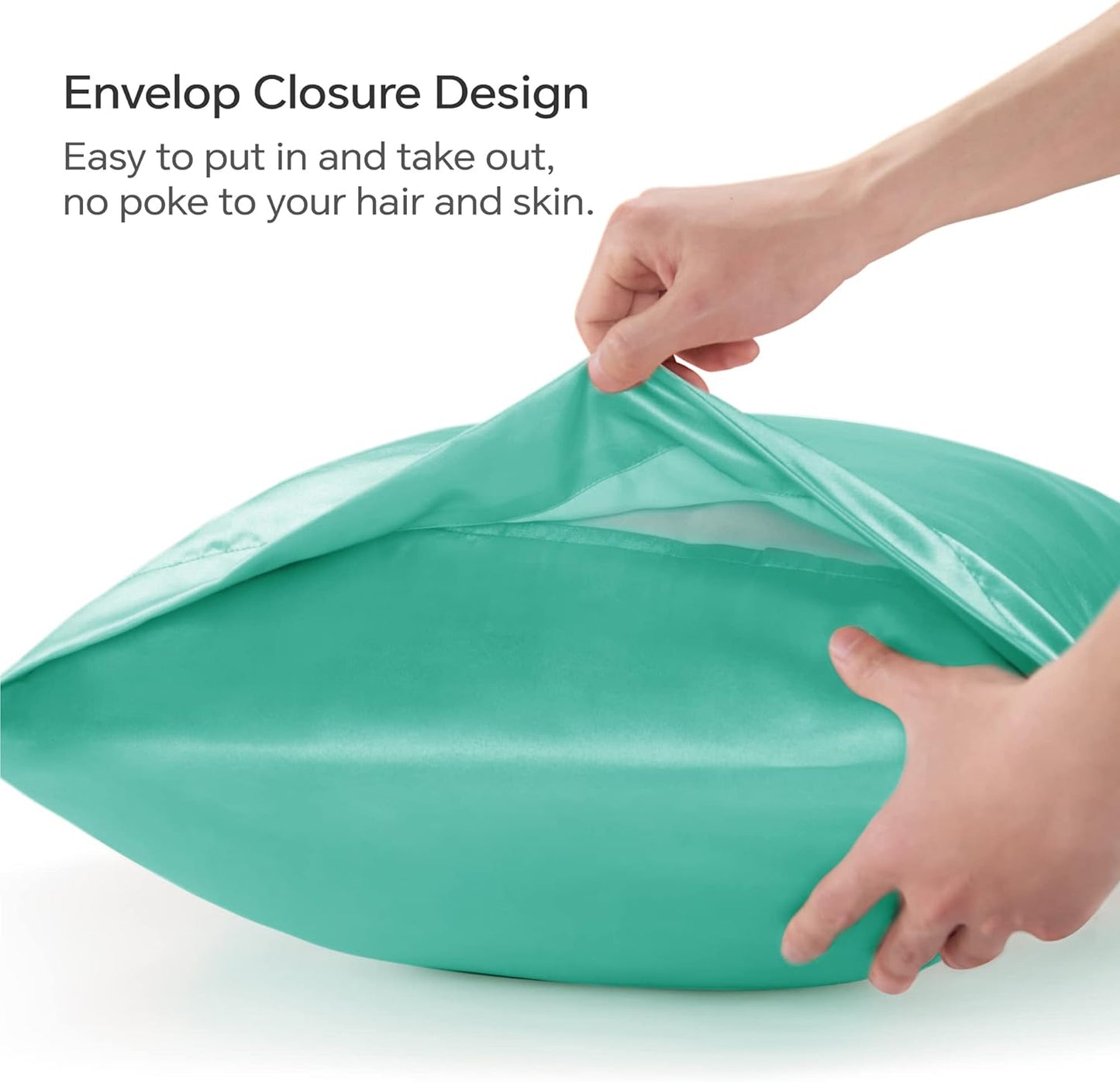 BEDELITE Satin Body Pillow Cover, Super Soft and Cooling Body Pillow Pillowcase for Hair and Skin, Breathable Silky Full Long Pillowcase Cover(20"x54", Turquoise)