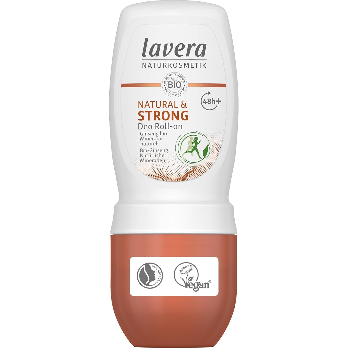 lavera Natural & Strong Deo Roll-On 48h - vegan - natural cosmetics - with organic ginseng & natural minerals - no aluminium - climate neutral - 48h protection - dermatologically tested - 1.69 fl oz