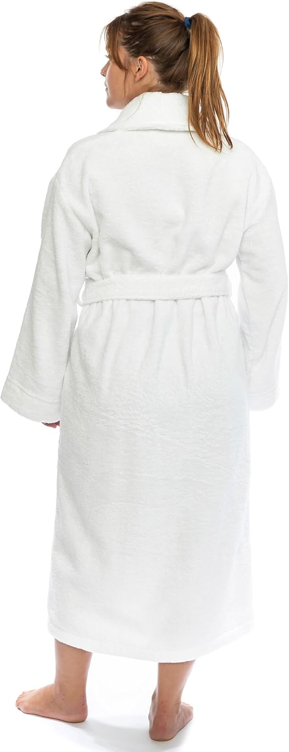 Classic Turkish Towels CTT Premium 100% Turkish Cotton Terry Cloth Bath Robe for Women & Men, Soft & Plush Long Unisex Robe