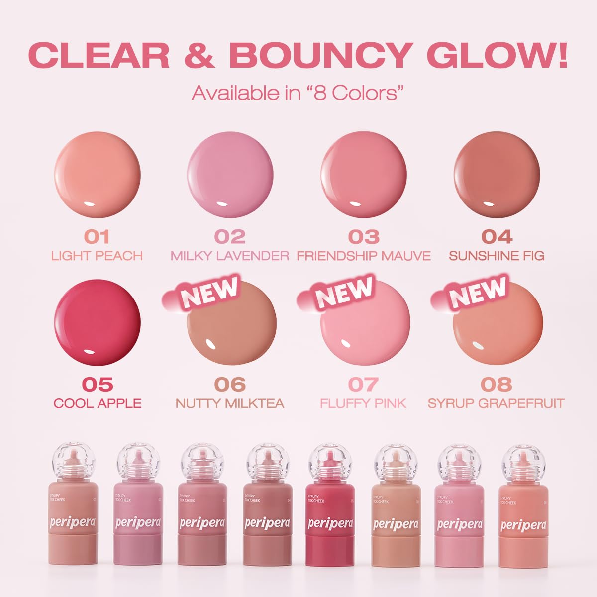 PERIPERA SYRUPY TOK CHEEK 5 Colors, Liquid Blush, Dewy Finish and Hydrates All day, Soft Velvet Texture Face Cheek Tint (03 FRIENDSHIP MAUVE, One Size)