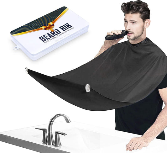 Beard Bib Apron, Beard Trimming Catcher for Men Shaving Hair Clippings Non-Stick Waterproof Grooming Cloth